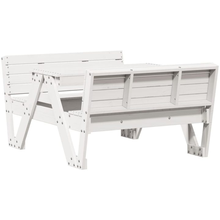 Picknickbord för barn vit 88x122x58 cm massiv furu vidaXL – bild 6