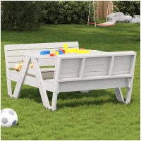 Picknickbord för barn vit 88x122x58 cm massiv furu vidaXL