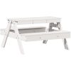 Picknickbord för barn vit 88x97x52 cm massiv furu vidaXL – miniatyr 2