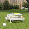 Picknickbord för barn vit 88x97x52 cm massiv furu vidaXL – miniatyr 3