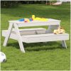 Picknickbord för barn vit 88x97x52 cm massiv furu vidaXL – miniatyr 1