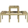 Picknickbord impregnerad furu vidaXL 110 x 134 x 75cm – miniatyr 5