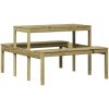 Picknickbord impregnerad furu vidaXL 110 x 134 x 75cm – miniatyr 6