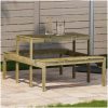 Picknickbord impregnerad furu vidaXL 110 x 134 x 75cm – miniatyr 1
