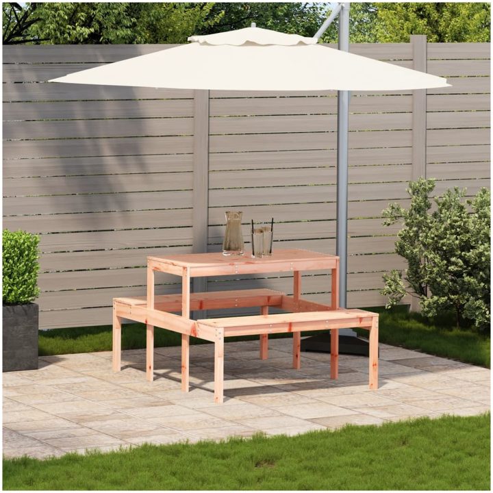 Picknickbord massivt douglasträ vidaXL 110 x 134 x 75cm – bild 3