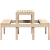 Picknickbord massivt trä vidaXL 110 x 134 x 75cm – miniatyr 5