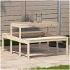 Picknickbord massivt trä vidaXL 110 x 134 x 75cm – miniatyr 1