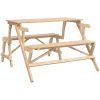 Picknickbord med bänkar massivt granträ 2-i-1 vidaXL – miniatyr 2