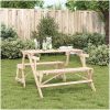 Picknickbord med bänkar massivt granträ 2-i-1 vidaXL – miniatyr 3