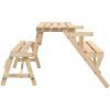 Picknickbord med bänkar massivt granträ 2-i-1 vidaXL – miniatyr 5