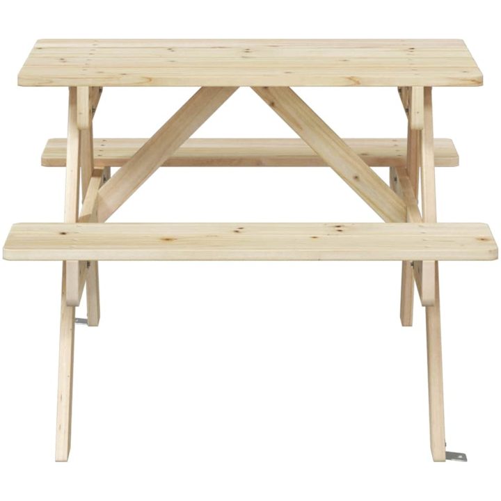 Picknickbord med parasollhål för 4 barn massivt granträ vidaXL – bild 4