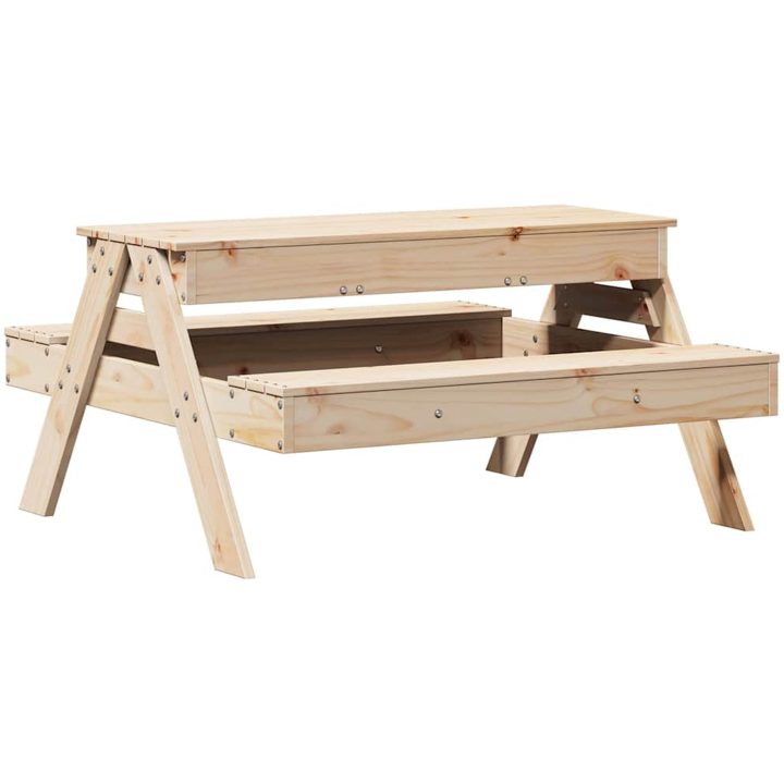 Picknickbord med sandlåda för barn massivt furu vidaXL – bild 2