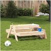Picknickbord med sandlåda för barn massivt furu vidaXL – miniatyr 4