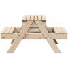 Picknickbord med sandlåda för barn massivt furu vidaXL – miniatyr 6