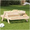 Picknickbord med sandlåda för barn massivt furu vidaXL – miniatyr 1