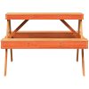 Picknickbord vaxad brun 105x134x75 cm massivt trä vidaXL – miniatyr 4