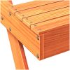 Picknickbord vaxad brun 105x134x75 cm massivt trä vidaXL – miniatyr 7