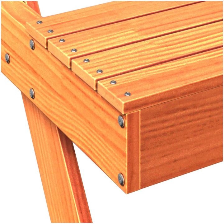 Picknickbord vaxad brun 105x134x75 cm massivt trä vidaXL – bild 7