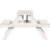 Picknickbord vit 105x134x75 cm massivt trä vidaXL – miniatyr 5