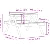 Picknickbord vit 105x134x75 cm massivt trä vidaXL – miniatyr 9