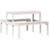 Picknickbord vit massivt trä vidaXL 110 x 134 x 75cm – miniatyr 2