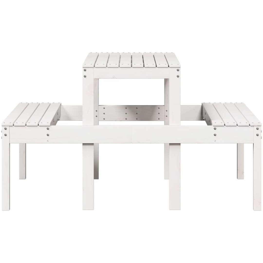 Picknickbord vit massivt trä vidaXL 110 x 134 x 75cm – bild 5