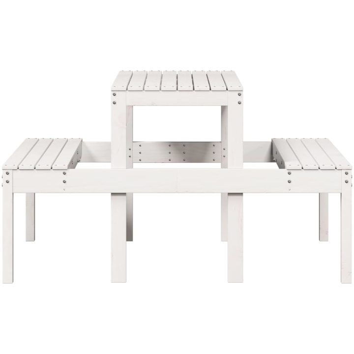 Picknickbord vit massivt trä vidaXL 110 x 134 x 75cm – bild 5