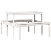 Picknickbord vit massivt trä vidaXL 110 x 134 x 75cm – miniatyr 6