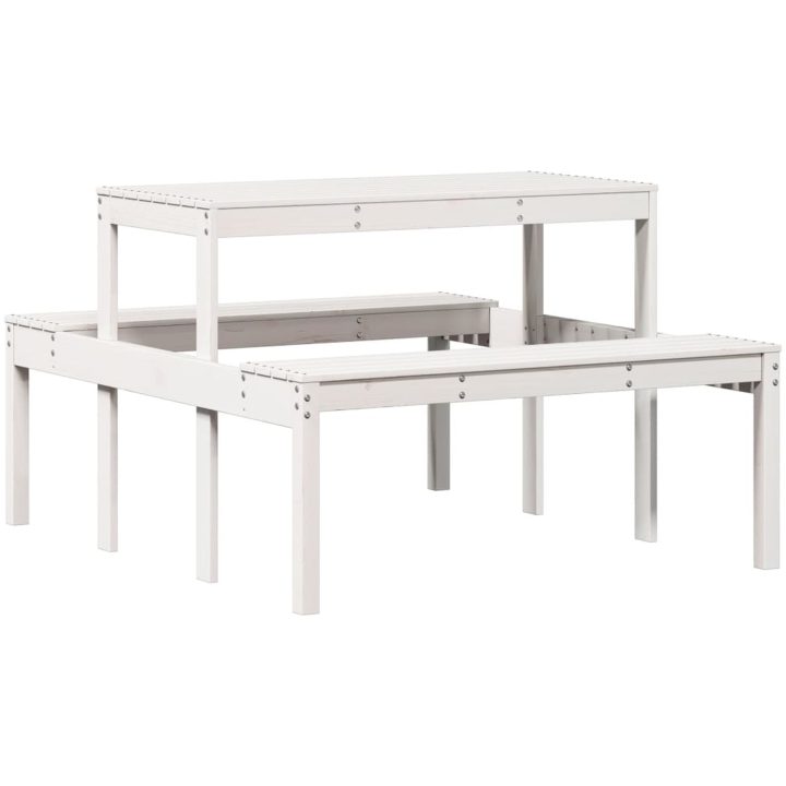 Picknickbord vit massivt trä vidaXL 110 x 134 x 75cm – bild 6
