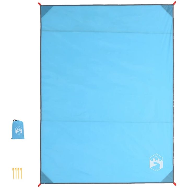 Picknickfilt med markpinnar blå 205x155 cm vidaXL – bild 3