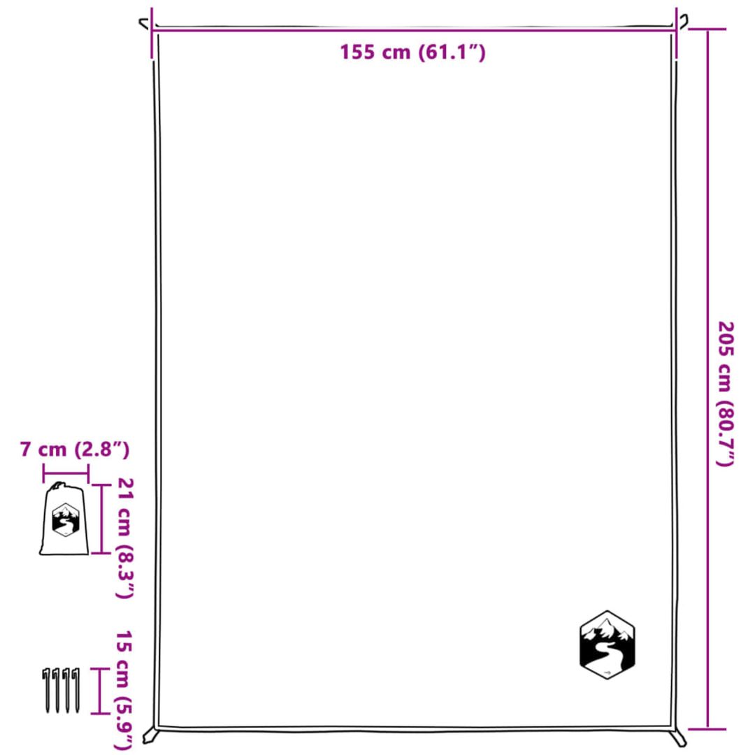 Picknickfilt med markpinnar blå 205x155 cm vidaXL – bild 6