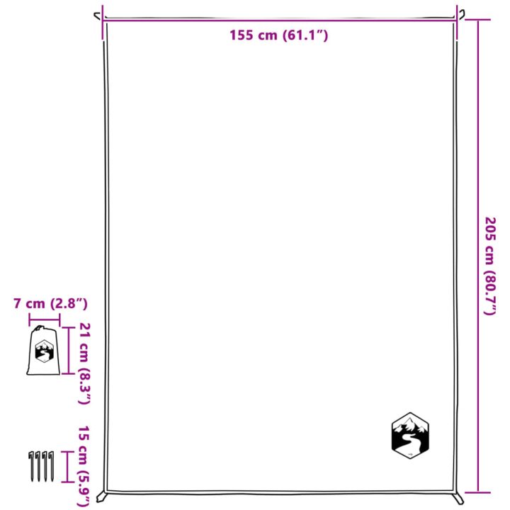 Picknickfilt med markpinnar blå 205x155 cm vidaXL – bild 6