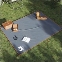 Picknickfilt med markpinnar grå och orange 205x155 cm vidaXL