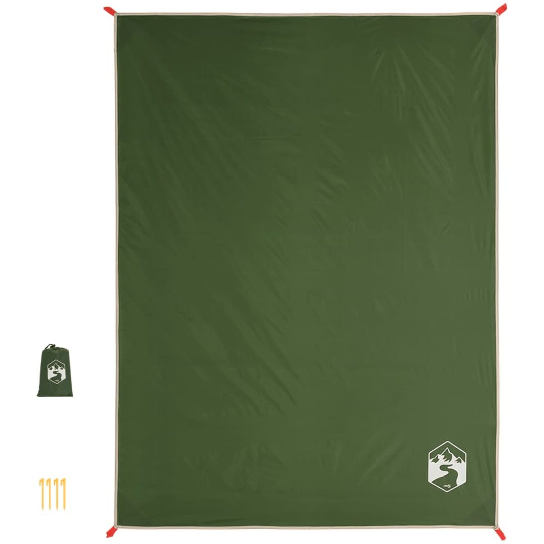 Picknickfilt med markpinnar grön 205x155 cm vidaXL – bild 3