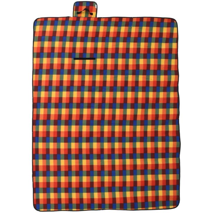 Picknickfilt vikbar flerfärgad pläd sammet vidaXL 200 x 150 cm – bild 2