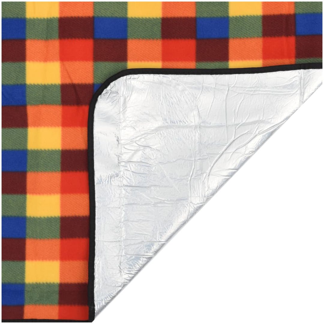 Picknickfilt vikbar flerfärgad pläd sammet vidaXL 200 x 150 cm – bild 4