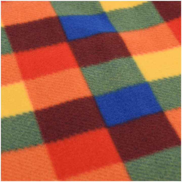 Picknickfilt vikbar flerfärgad pläd sammet vidaXL 200 x 150 cm – bild 5