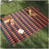 Picknickfilt vikbar flerfärgad pläd sammet vidaXL 200 x 150 cm – miniatyr 1