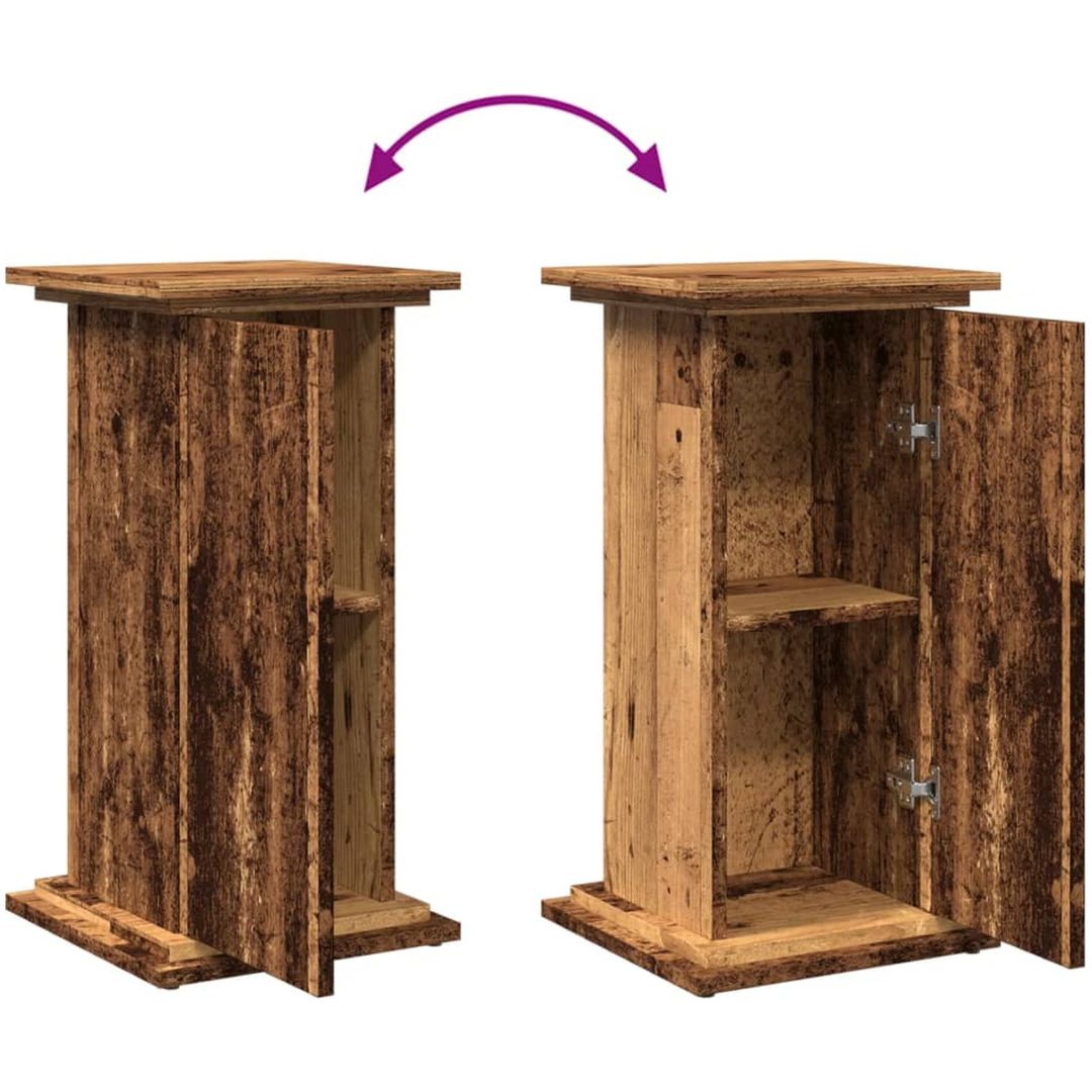 Piedestal med förvaring åldrat trä konstruerat trä vidaXL 31 x 30 x 60 cm – bild 9