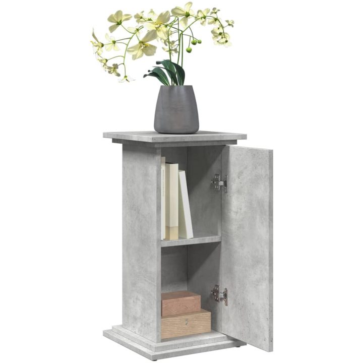 Piedestal med förvaring betonggrå konstruerat trä vidaXL 31 x 30 x 60 cm – bild 4