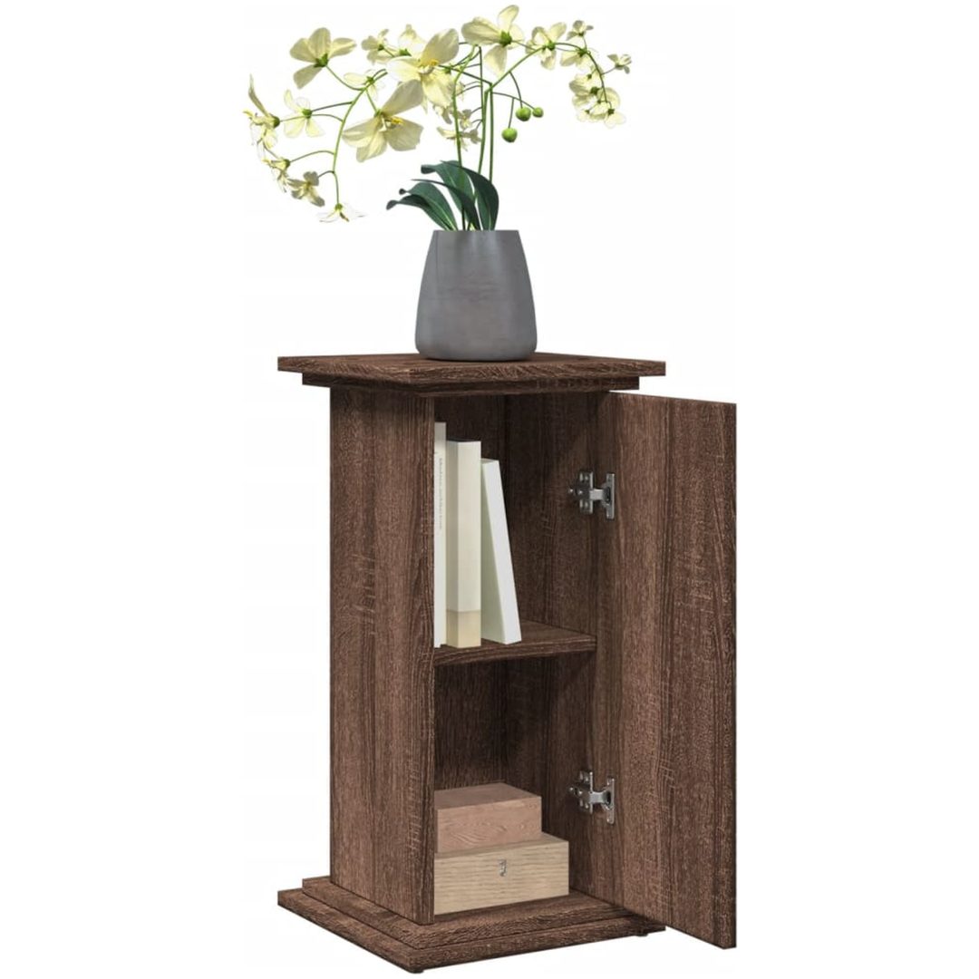 Piedestal med förvaring brun ek konstruerat trä vidaXL 31 x 30 x 60 cm – bild 4