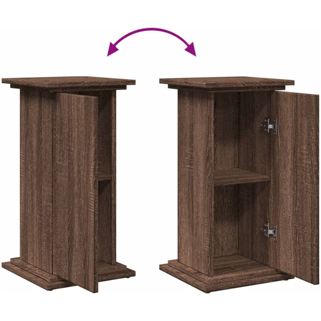 Piedestal med förvaring brun ek konstruerat trä vidaXL 31 x 30 x 60 cm – bild 9