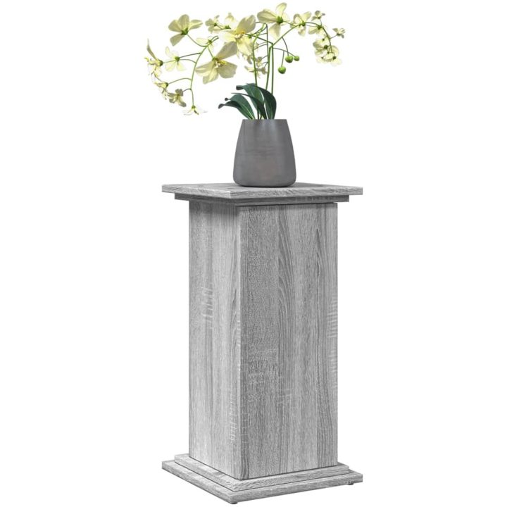 Piedestal med förvaring grå sonoma konstruerat trä vidaXL 31 x 30 x 60 cm – bild 3