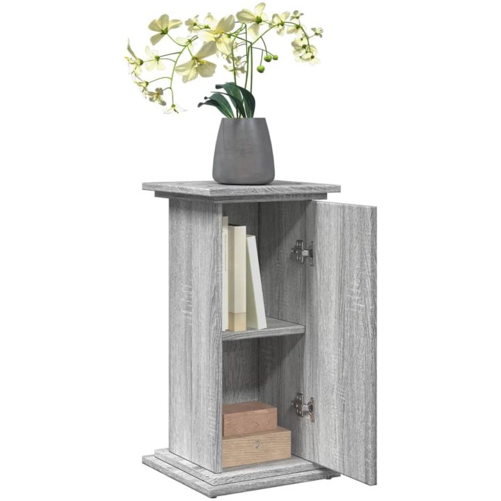 Piedestal med förvaring grå sonoma konstruerat trä vidaXL 31 x 30 x 60 cm – bild 4