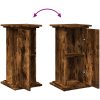 Piedestal med förvaring rökfärgad ek konstruerat trä vidaXL 31 x 30 x 60 cm – miniatyr 9