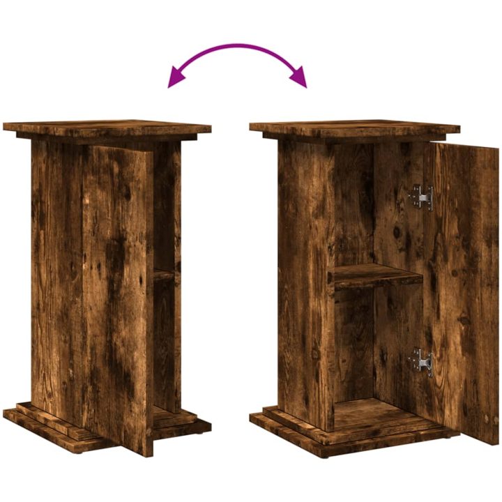 Piedestal med förvaring rökfärgad ek konstruerat trä vidaXL 31 x 30 x 60 cm – bild 9