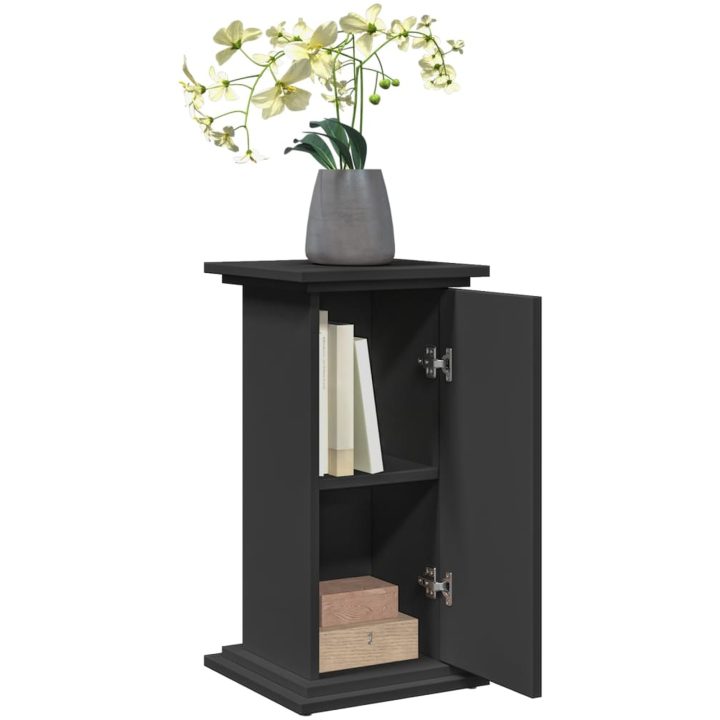 Piedestal med förvaring svart konstruerat trä vidaXL 31 x 30 x 60 cm – bild 4