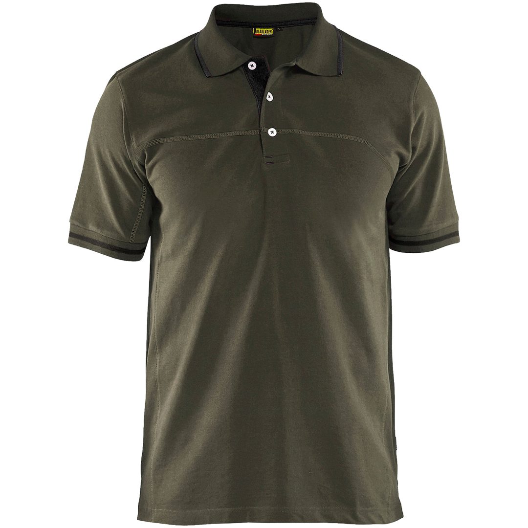 Pikétröja Svart/grön 33891050 Blåkläder XS