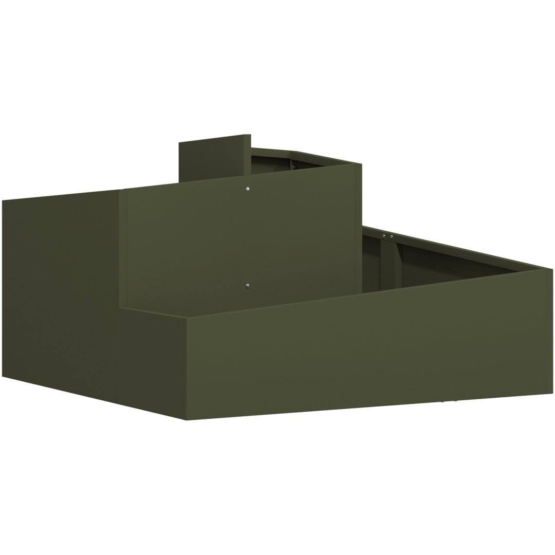 Planterare Olivgrön Kallvalsad stål vidaXL 80 x 80 x 50 cm – bild 2