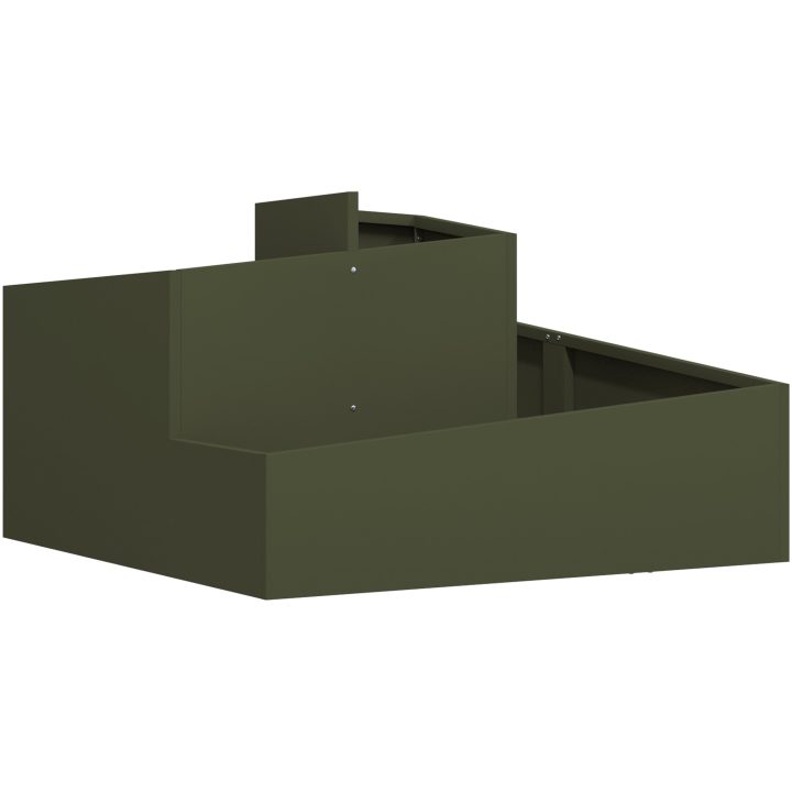 Planterare Olivgrön Kallvalsad stål vidaXL 80 x 80 x 50 cm – bild 2